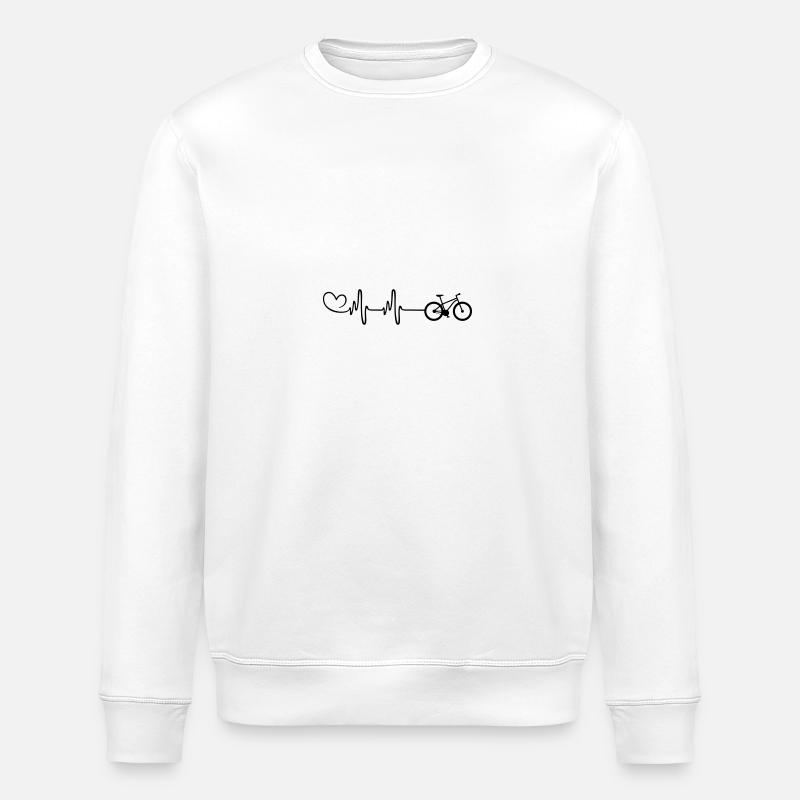 Fahrrad Puls Herzschlag - Stanley/Stella Unisex Bio-Sweatshirt ROLLER - Weiß