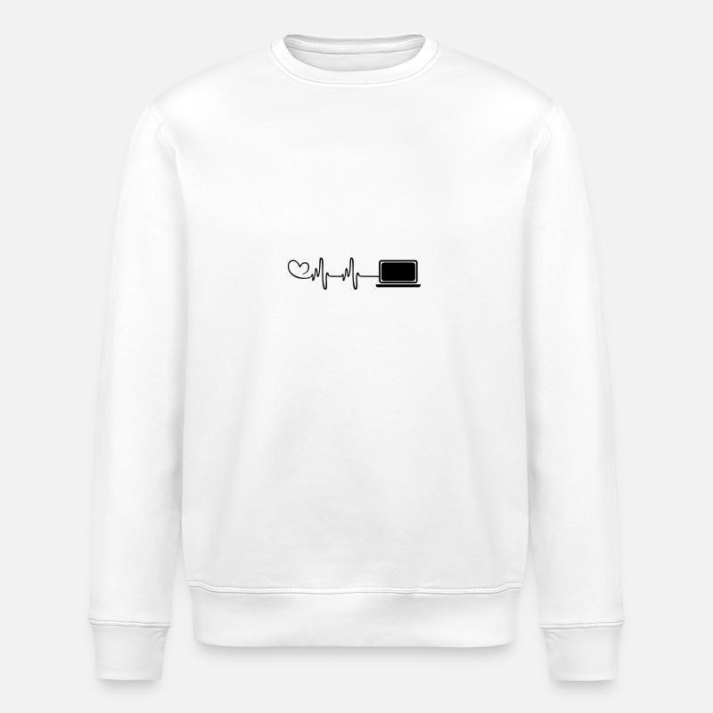 Laptop Herz Puls Pc Programmierer - Stanley/Stella Unisex Bio-Sweatshirt ROLLER - Weiß