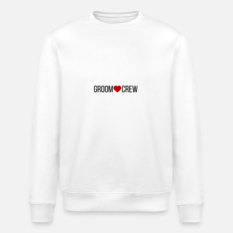 Groom Crew Herz - Stanley/Stella Unisex Bio-Sweatshirt ROLLER - Weiß