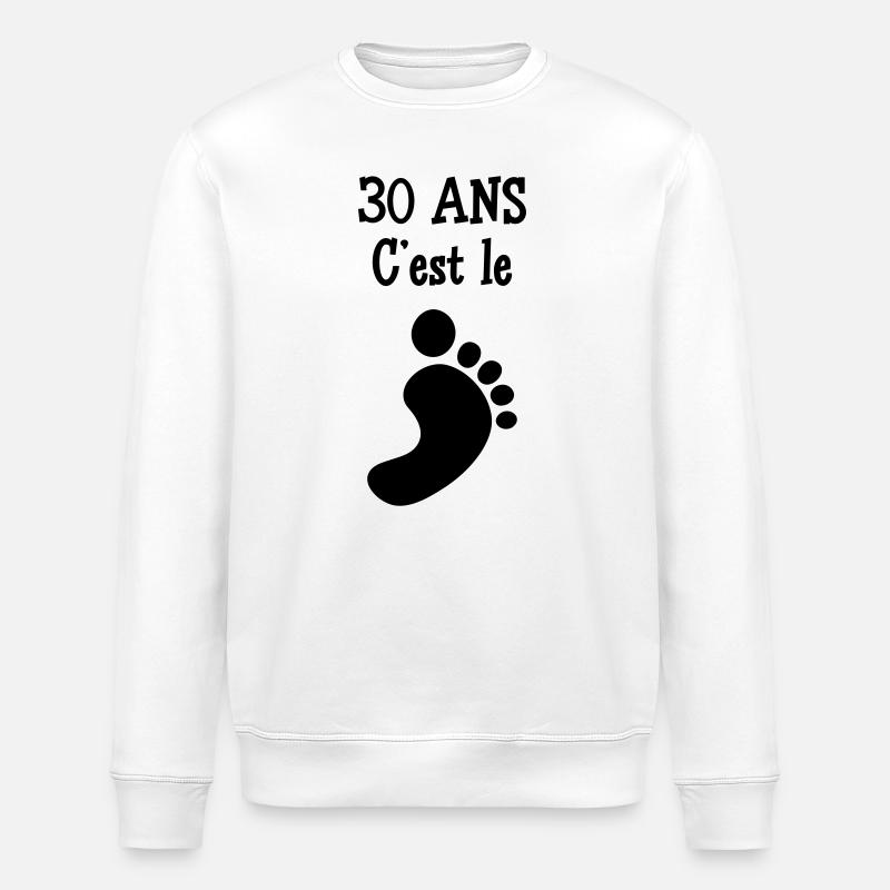 30 ans c'est le pied ! - Sweat bio ROLLER Stanley/Stella Unisexe - blanc