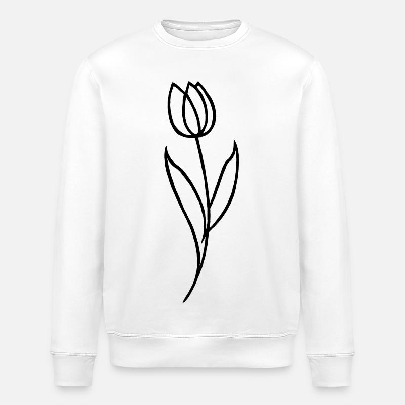 Esquisse d'une fleur noire - Sweat bio ROLLER Stanley/Stella Unisexe - blanc