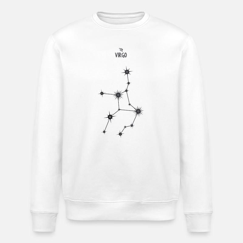 Jungfrau Sternzeichen Sternbild Schwarz & Grau - Stanley/Stella Unisex Bio-Sweatshirt ROLLER - Weiß