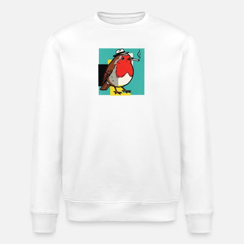 Robin Smoking - Stanley/Stella Unisex Bio-Sweatshirt ROLLER - Weiß