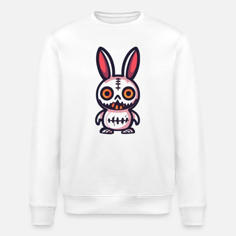 Lapin Halloween Bande dessinée Drôle - Sweat bio ROLLER Stanley/Stella Unisexe - blanc