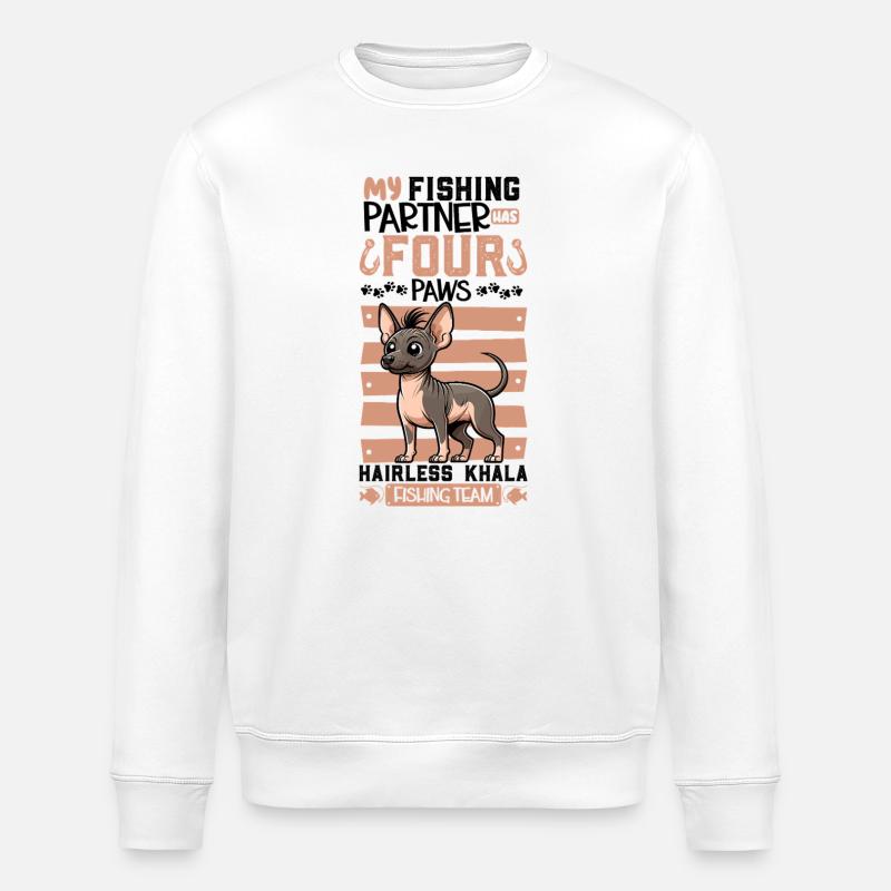 Pêche et Khala glabre - Sweat bio ROLLER Stanley/Stella Unisexe - blanc