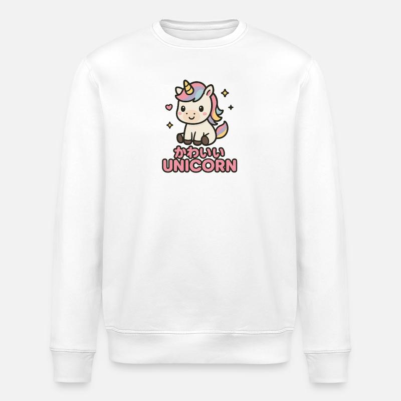Licorne Pastel Kawaii - Sweat bio ROLLER Stanley/Stella Unisexe - blanc