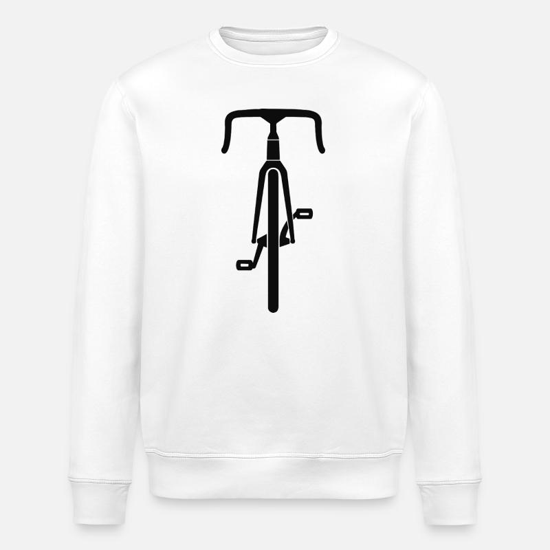 Vélo de route Silhouette Vue de face Noir - Sweat bio ROLLER Stanley/Stella Unisexe - blanc