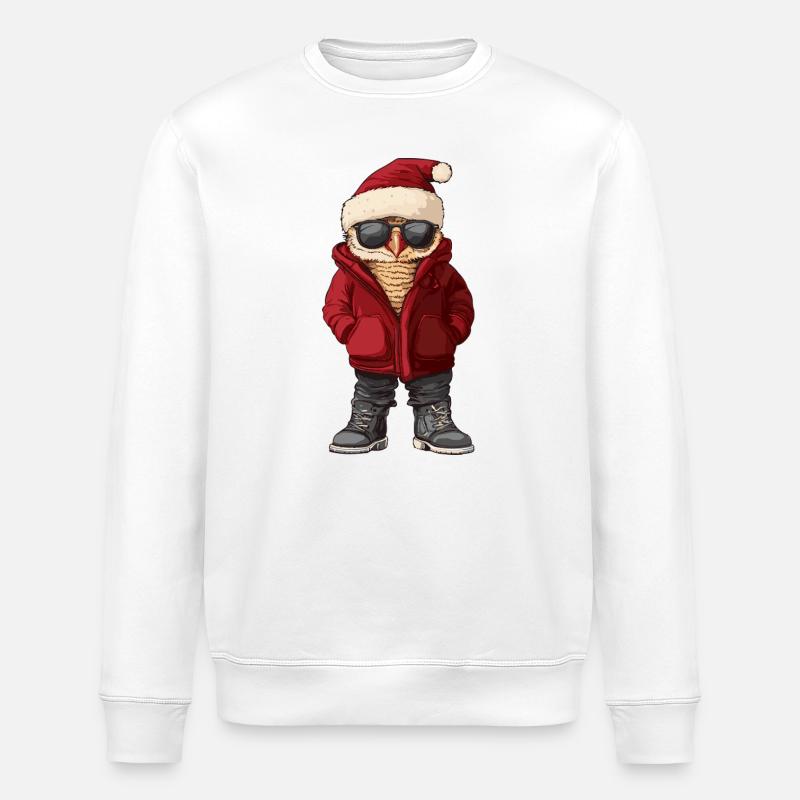 Eule Weihnachten Winter - Stanley/Stella Unisex Bio-Sweatshirt ROLLER - Weiß
