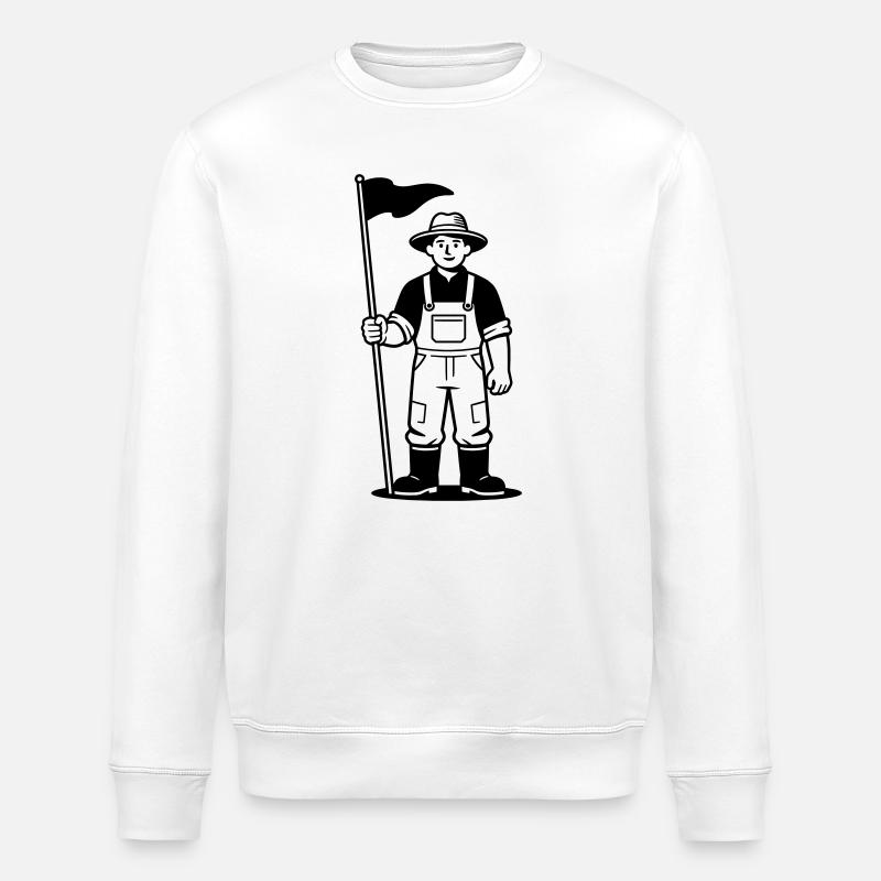 Bauer mit Fahne - Stanley/Stella Unisex Bio-Sweatshirt ROLLER - Weiß