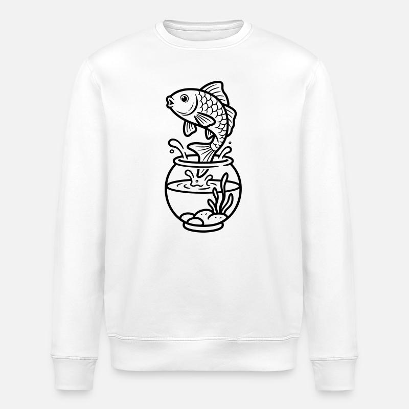 Poisson rouge - Sweat bio ROLLER Stanley/Stella Unisexe - blanc