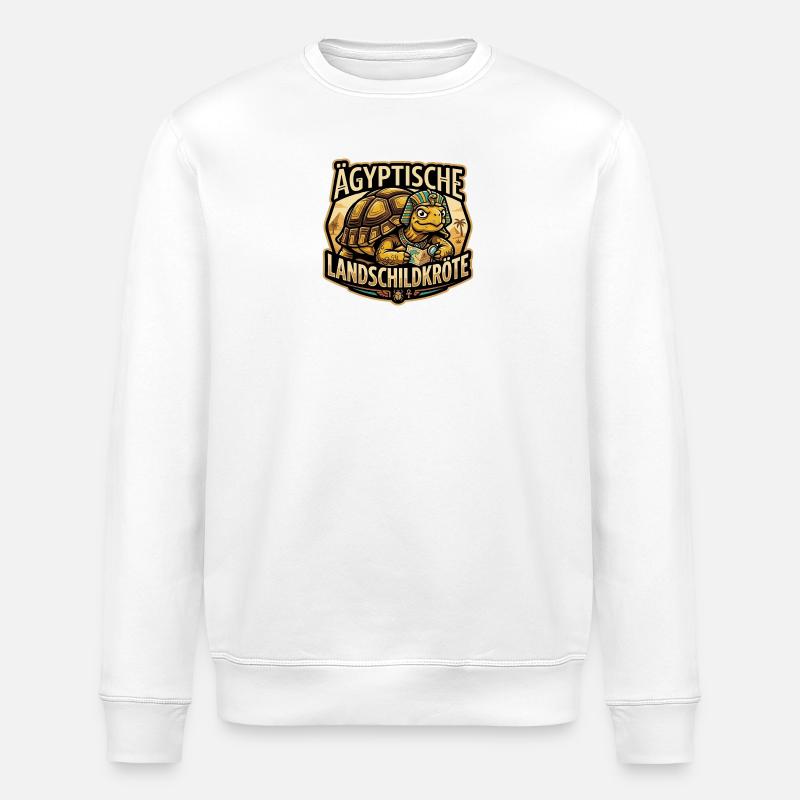 Ägyptische Landschildkröte mit Pharao - Stanley/Stella Unisex Bio-Sweatshirt ROLLER - Weiß