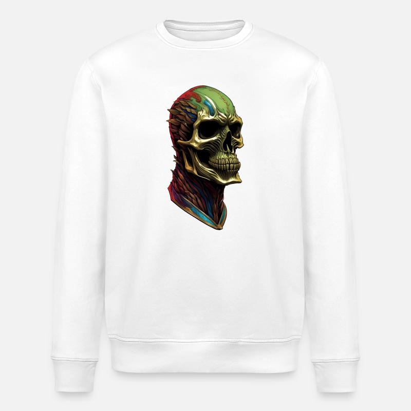 A sympathetic skull - Stanley/Stella ROLLER Unisex Organic Sweatshirt - white