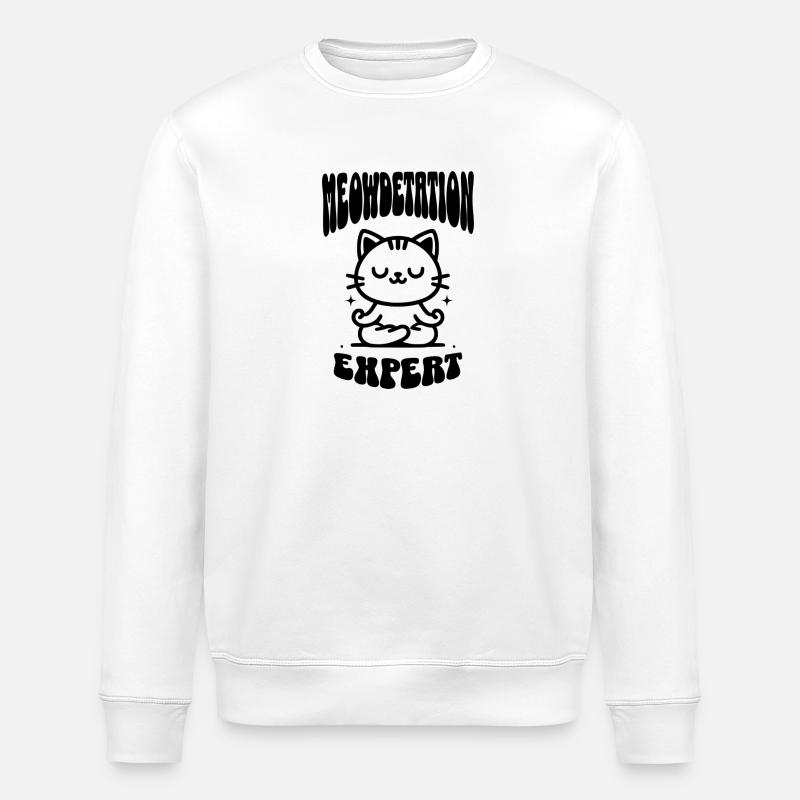 Cat Meowdetation Expert - Stanley/Stella Unisex Bio-Sweatshirt ROLLER - Weiß