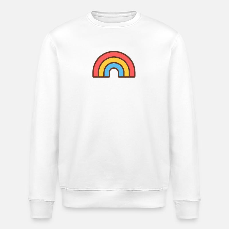 Heller Retro-Regenbogen - Stanley/Stella Unisex Bio-Sweatshirt ROLLER - Weiß