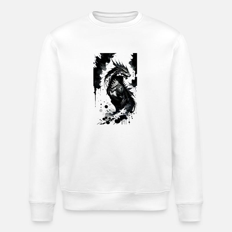 Majestätischer Drachen - Stanley/Stella Unisex Bio-Sweatshirt ROLLER - Weiß