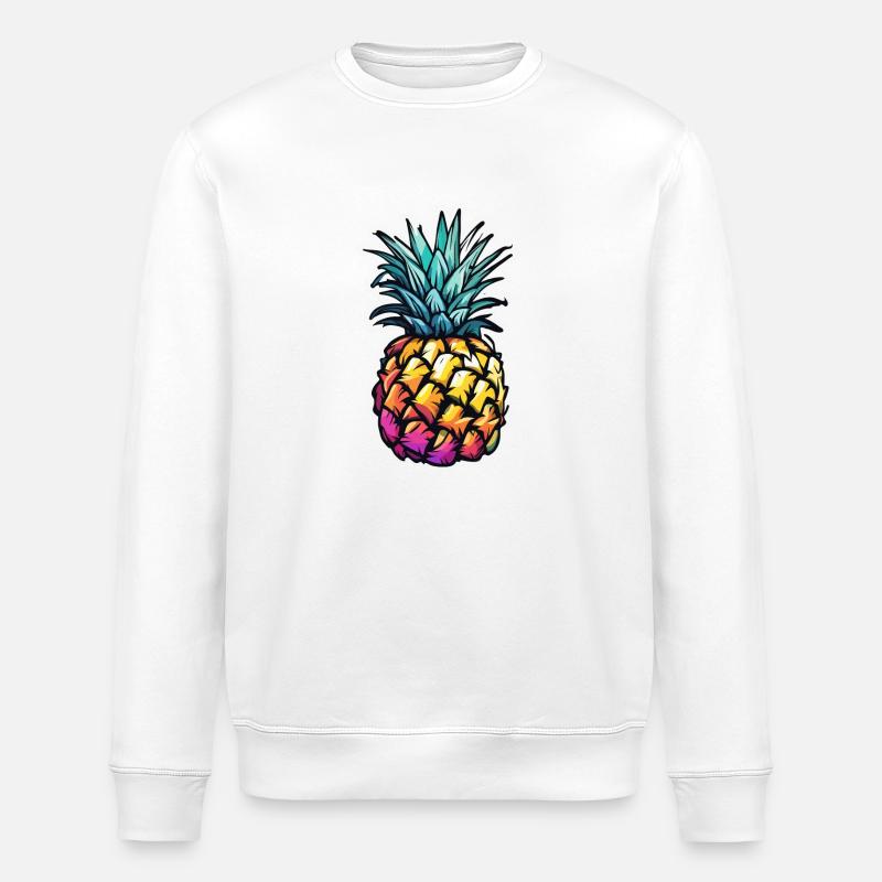 Fruit / Pineapple / Exotic / Tropical / Vitamins - Stanley/Stella ROLLER Unisex Organic Sweatshirt - white