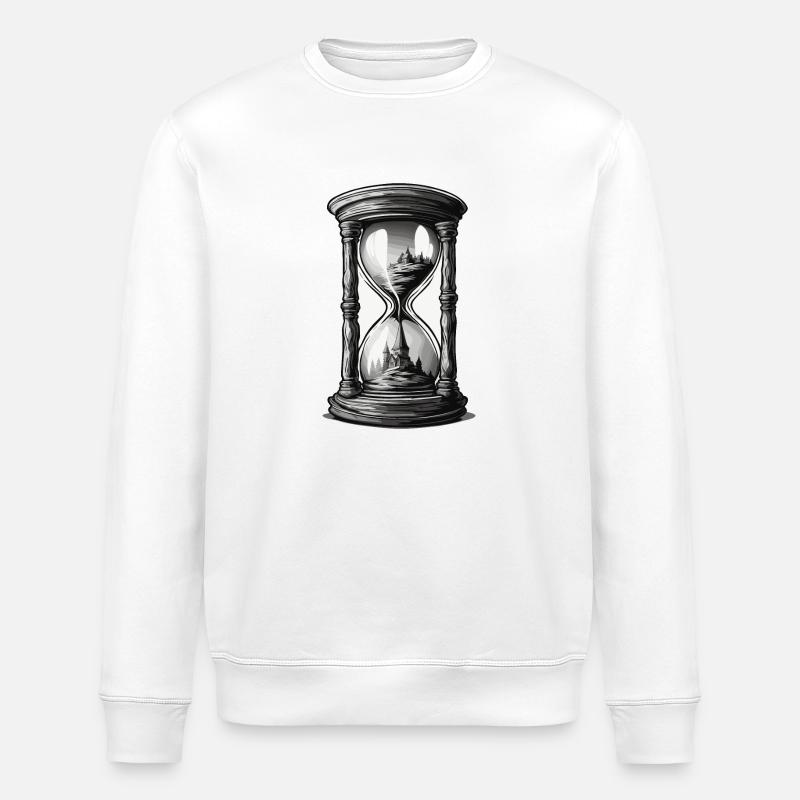 Sanduhr / Zeitmesser / Antik /Sandkörner / Ablauf - Stanley/Stella Unisex Bio-Sweatshirt ROLLER - Weiß