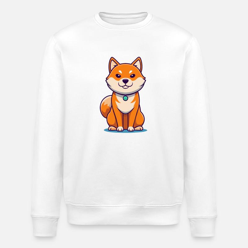 Sly Shiba Inu - Mischief Plotter - Stanley/Stella ROLLER Unisex Organic Sweatshirt - white