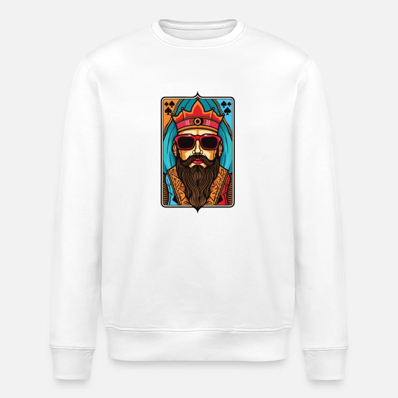 König Krone Kopf Cool - Stanley/Stella Unisex Bio-Sweatshirt ROLLER - Weiß