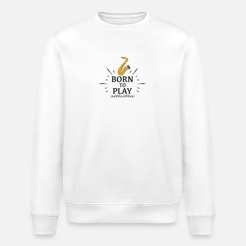 saxophone - Stanley/Stella ROLLER Unisex Organic Sweatshirt - white