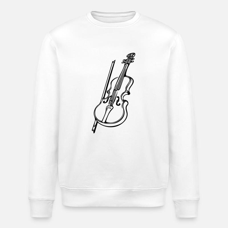 Antike Geige mit Geigenbogen - Stanley/Stella Unisex Bio-Sweatshirt ROLLER - Weiß