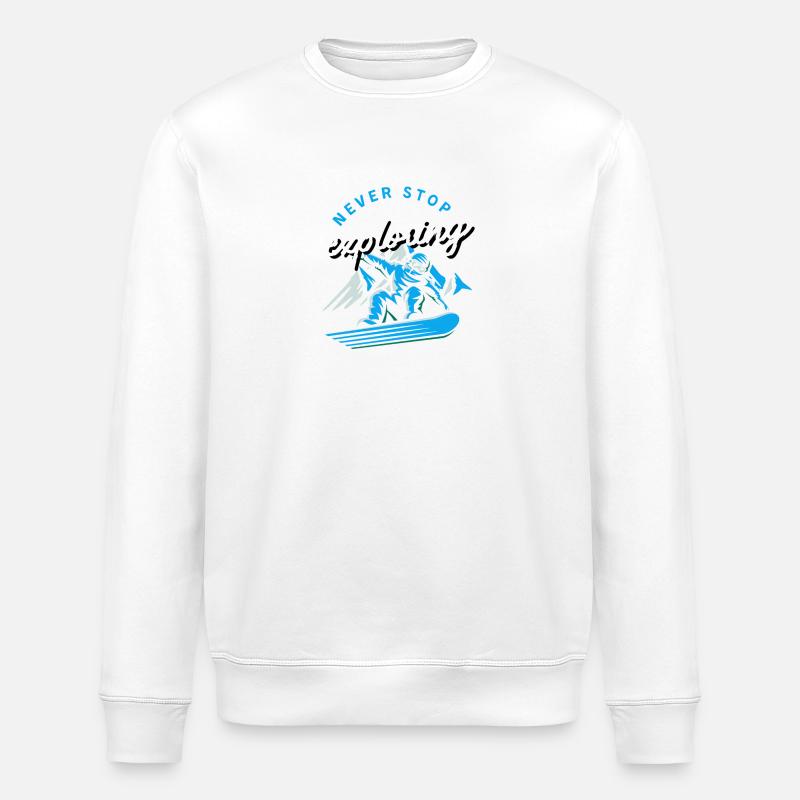 Snowboard Snowboarder - Stanley/Stella Unisex Bio-Sweatshirt ROLLER - Weiß