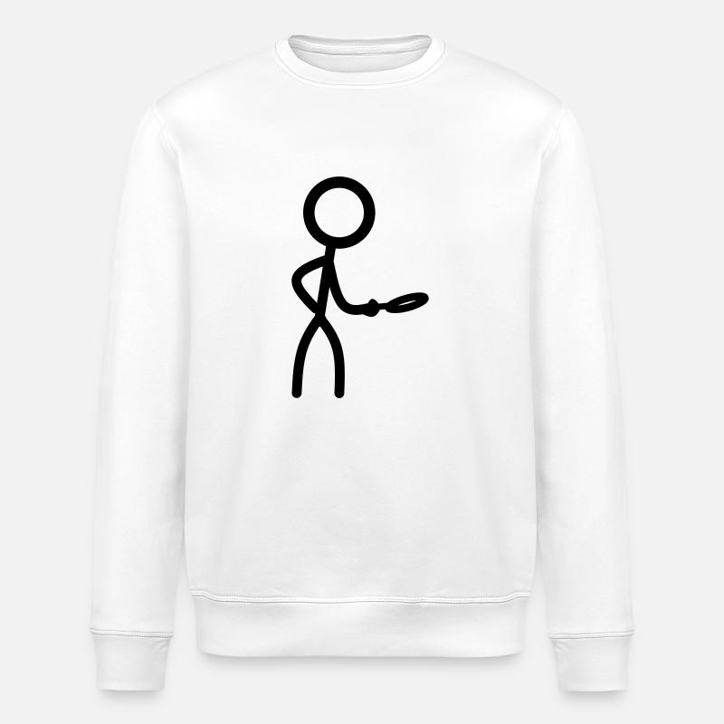 Stickman avec loupe - Sweat bio ROLLER Stanley/Stella Unisexe - blanc