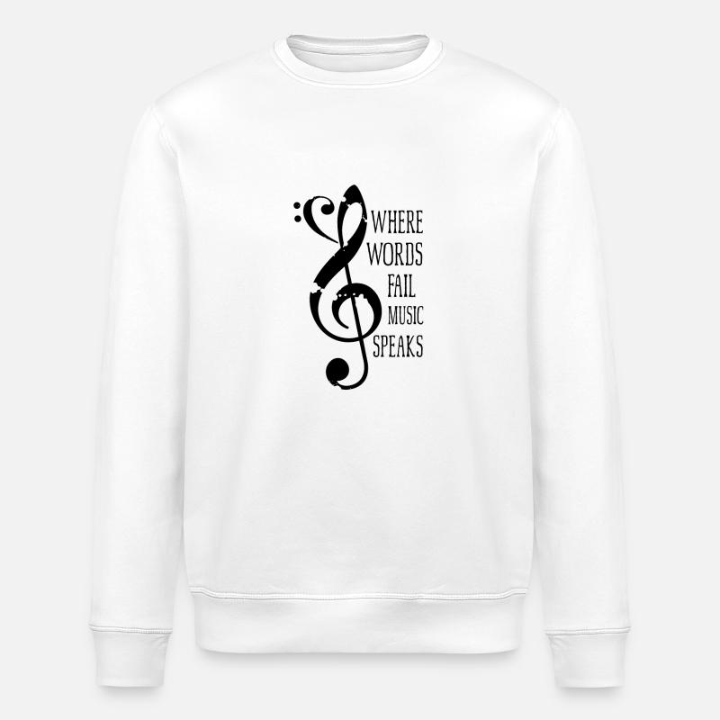 I love Music - Stanley/Stella Unisex Bio-Sweatshirt ROLLER - Weiß