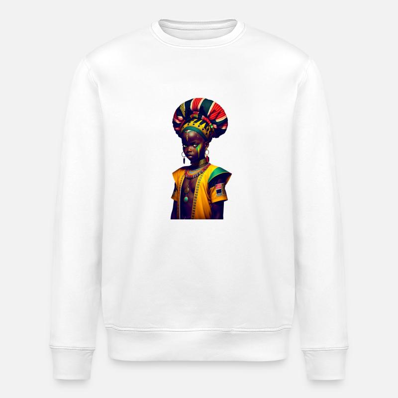 Afrikanisches Gesicht - Stanley/Stella Unisex Bio-Sweatshirt ROLLER - Weiß