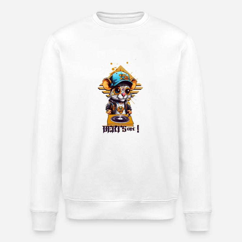 Rat DJ mignon - Sweat bio ROLLER Stanley/Stella Unisexe - blanc