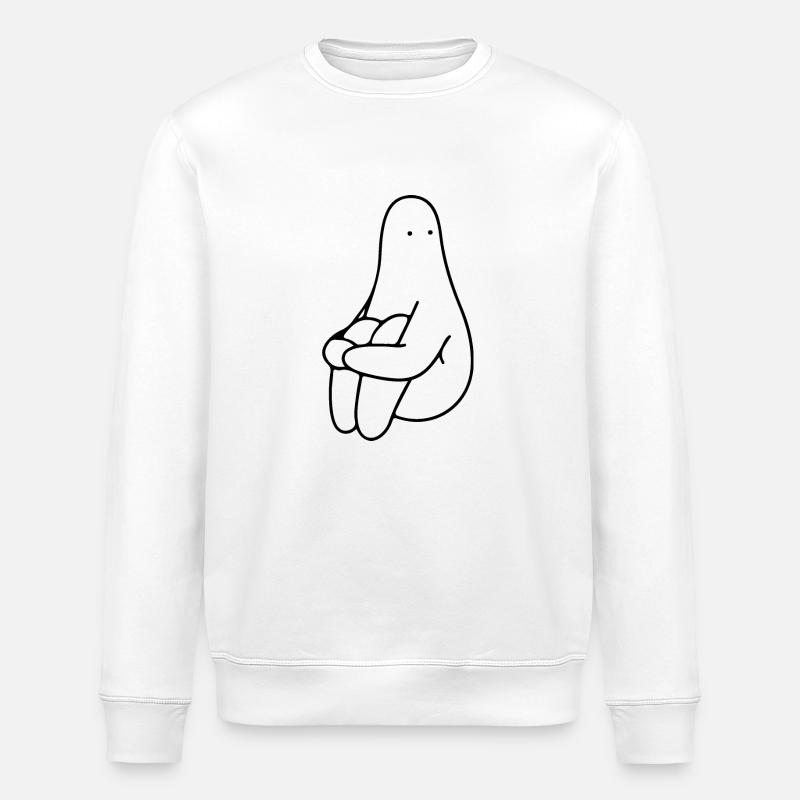 Witzige Illustration unsicher! - Stanley/Stella Unisex Bio-Sweatshirt ROLLER - Weiß