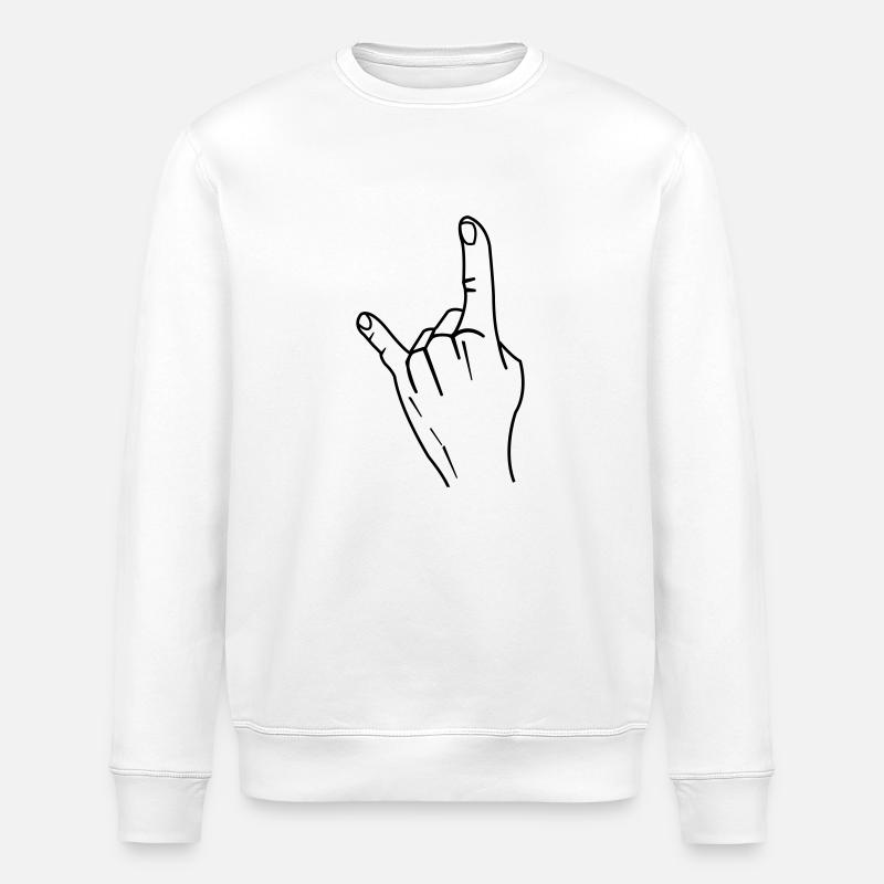rock hand - Stanley/Stella Unisex Bio-Sweatshirt ROLLER - Weiß