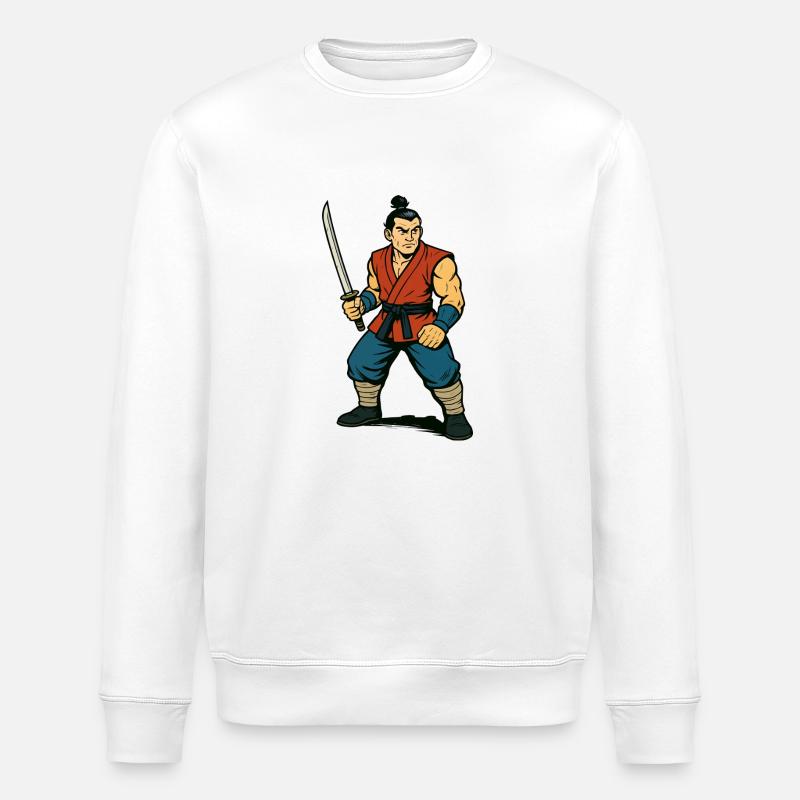 Japan Warrior Samurai - Stanley/Stella ROLLER Unisex Organic Sweatshirt - white