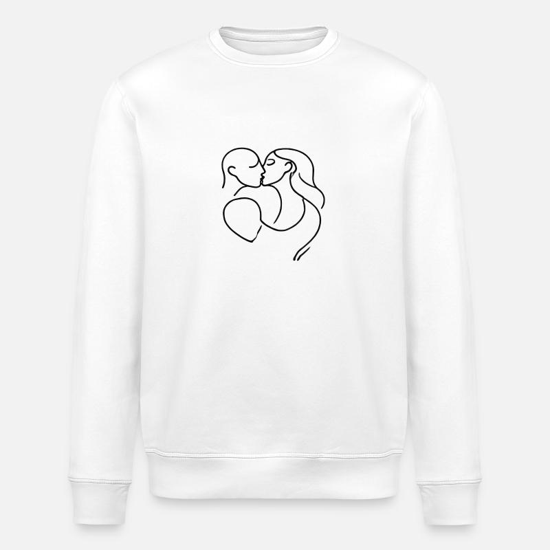Küssendes Paar - Lovers - Stanley/Stella Unisex Bio-Sweatshirt ROLLER - Weiß