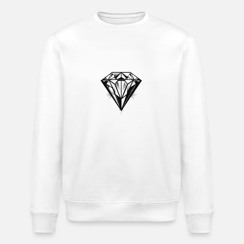 Diamond Symbol - Stanley/Stella ROLLER Unisex Organic Sweatshirt - white