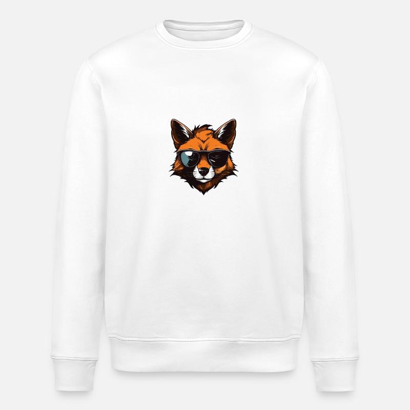 Fuchs Hipster Cool Party - Stanley/Stella Unisex Bio-Sweatshirt ROLLER - Weiß