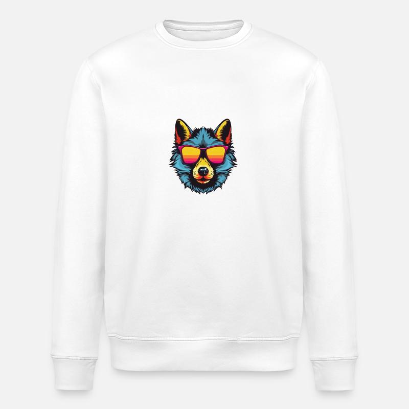 Fête cool hipster loup - Sweat bio ROLLER Stanley/Stella Unisexe - blanc