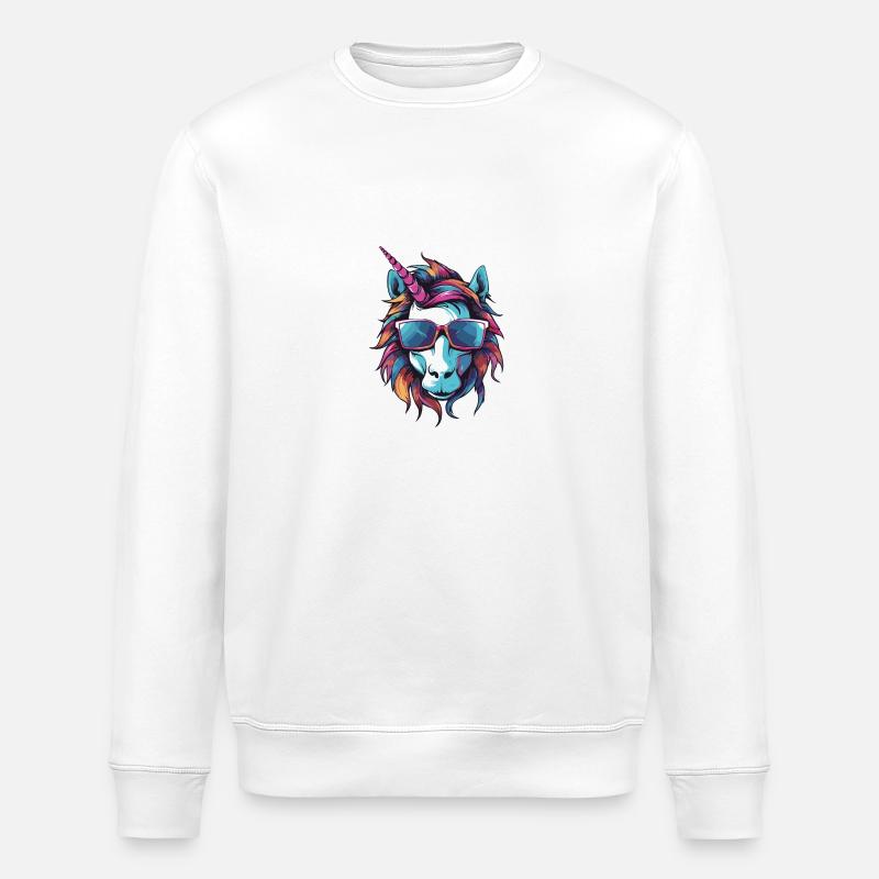 Einhorn Kopf - Stanley/Stella Unisex Bio-Sweatshirt ROLLER - Weiß