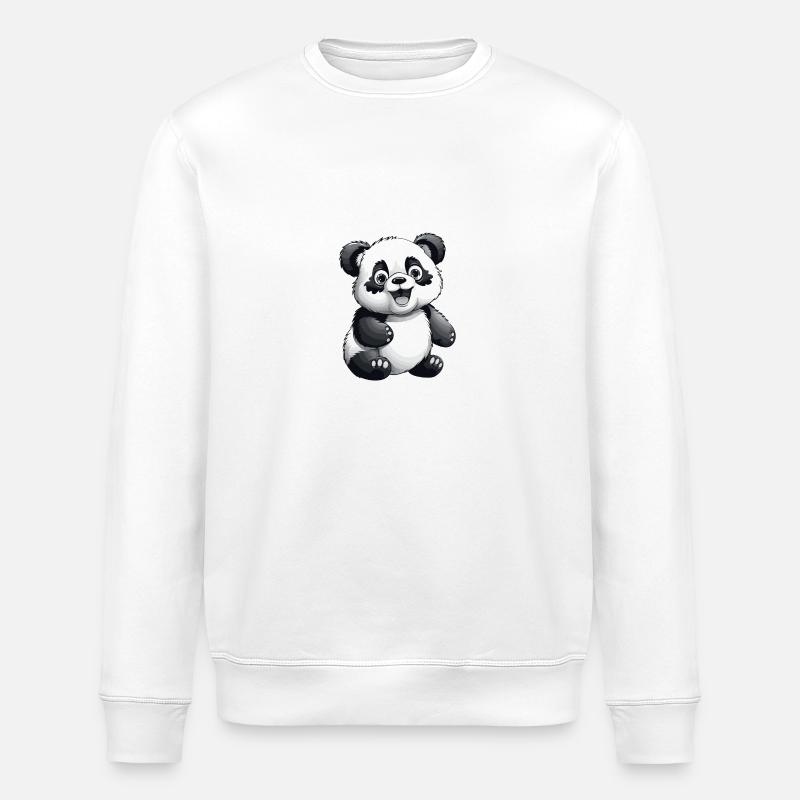 Panda Animal - Sweat bio ROLLER Stanley/Stella Unisexe - blanc