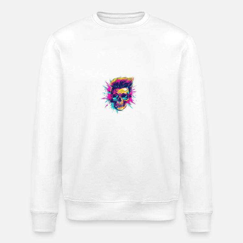 Techno Skull Party - Sweat bio ROLLER Stanley/Stella Unisexe - blanc