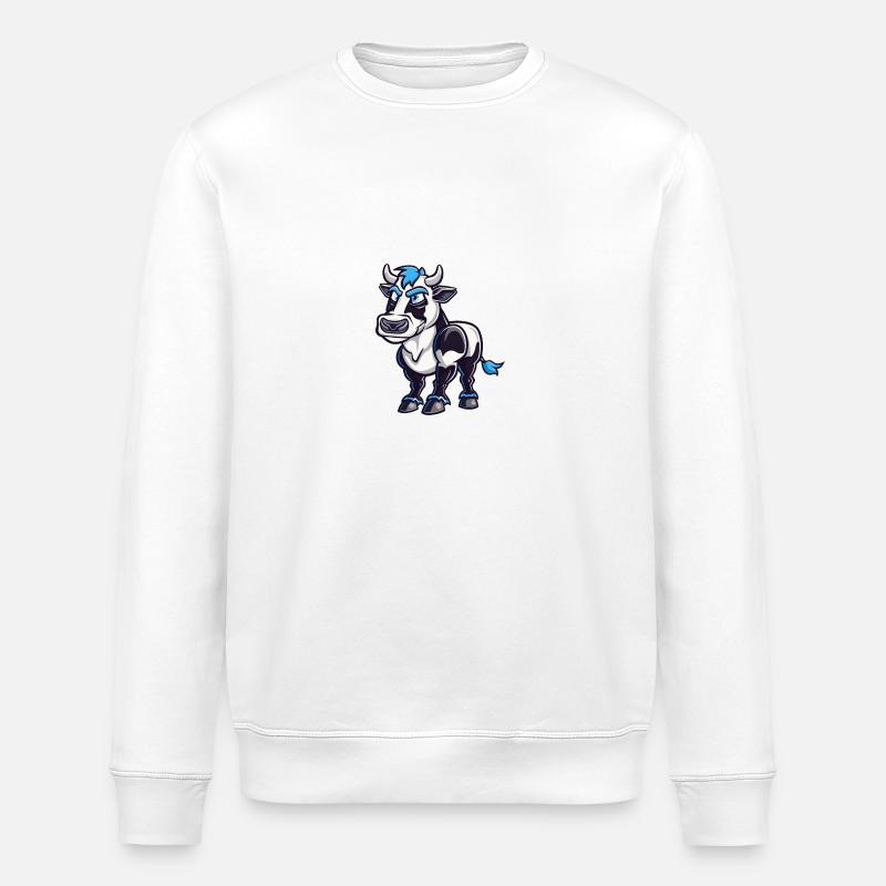Vache Bande Dessinée - Sweat bio ROLLER Stanley/Stella Unisexe - blanc