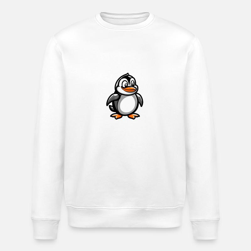 Pinguin Comic - Stanley/Stella Unisex Bio-Sweatshirt ROLLER - Weiß