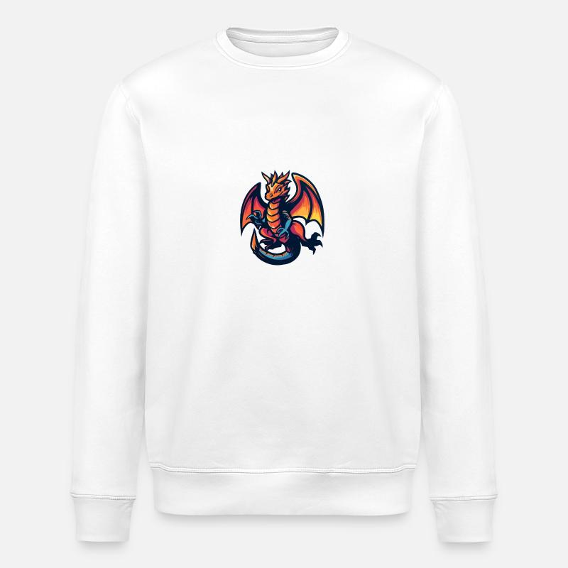 Dragon Comic - Stanley/Stella ROLLER Unisex Organic Sweatshirt - white