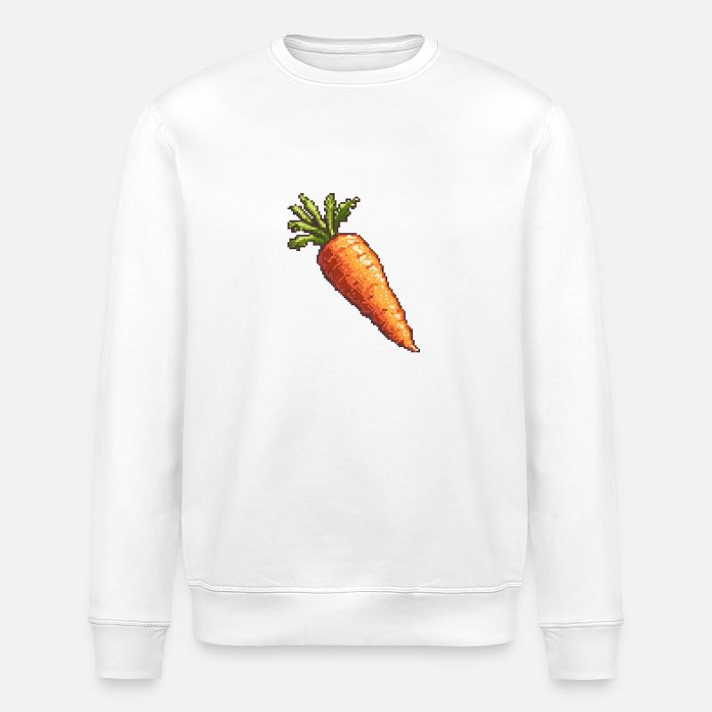 Icône pixel carotte - Sweat bio ROLLER Stanley/Stella Unisexe - blanc