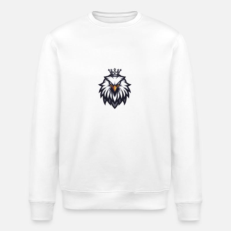 Eagle Head Crown - Stanley/Stella ROLLER Unisex Organic Sweatshirt - white