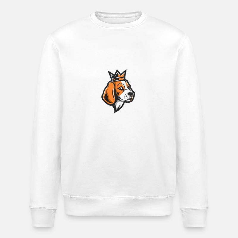 Beagle Hund Krone - Stanley/Stella Unisex Bio-Sweatshirt ROLLER - Weiß