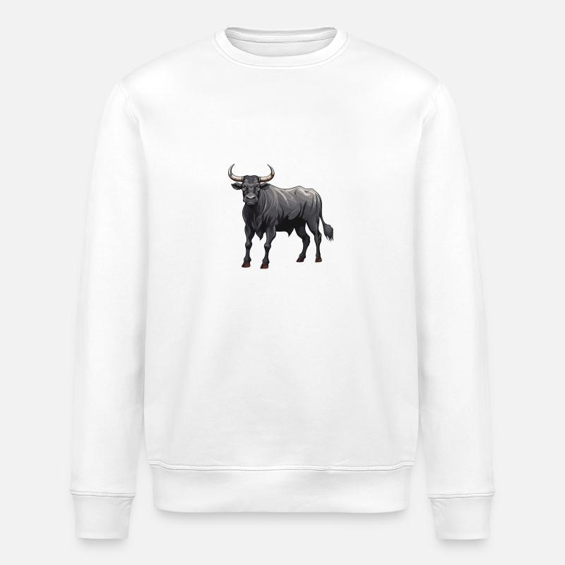 Bulle Tier Taurus - Stanley/Stella Unisex Bio-Sweatshirt ROLLER - Weiß