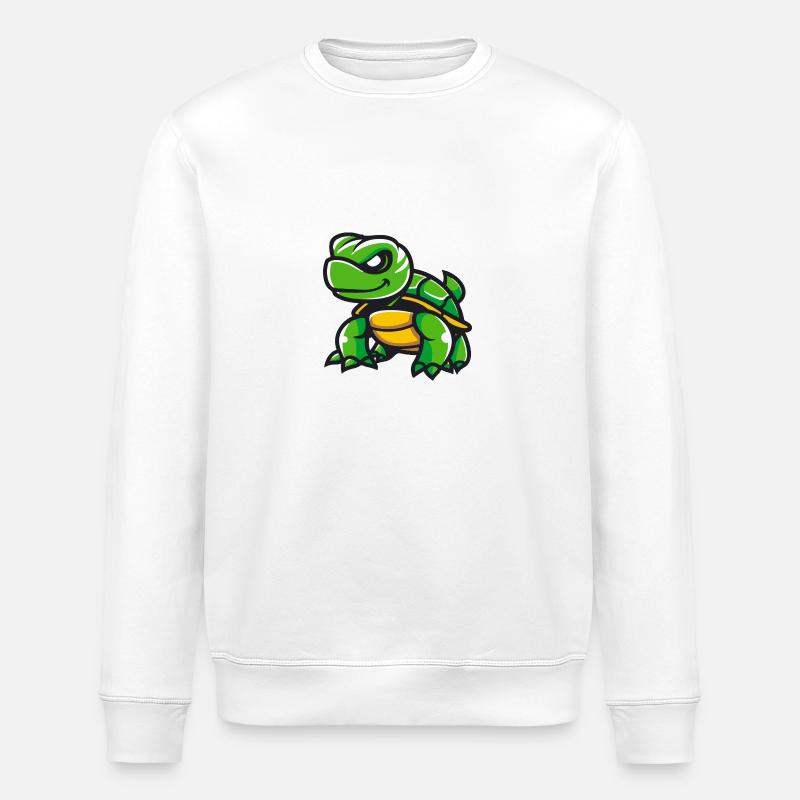 Turtle Comic - Stanley/Stella ROLLER Unisex Organic Sweatshirt - white