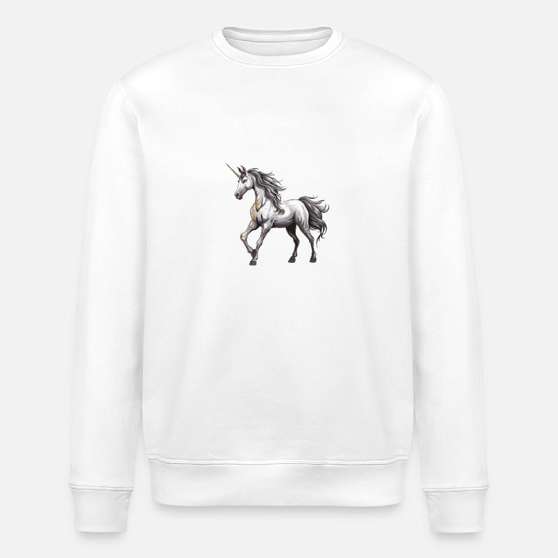Einhorn Tier - Stanley/Stella Unisex Bio-Sweatshirt ROLLER - Weiß