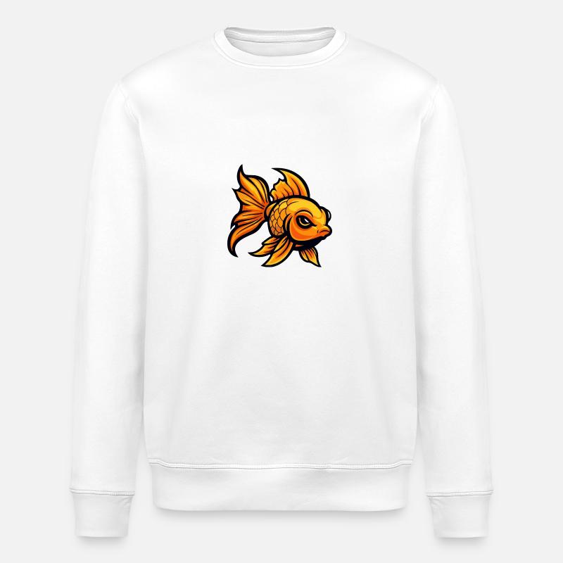 Goldfish Comic - Stanley/Stella ROLLER Unisex Organic Sweatshirt - white